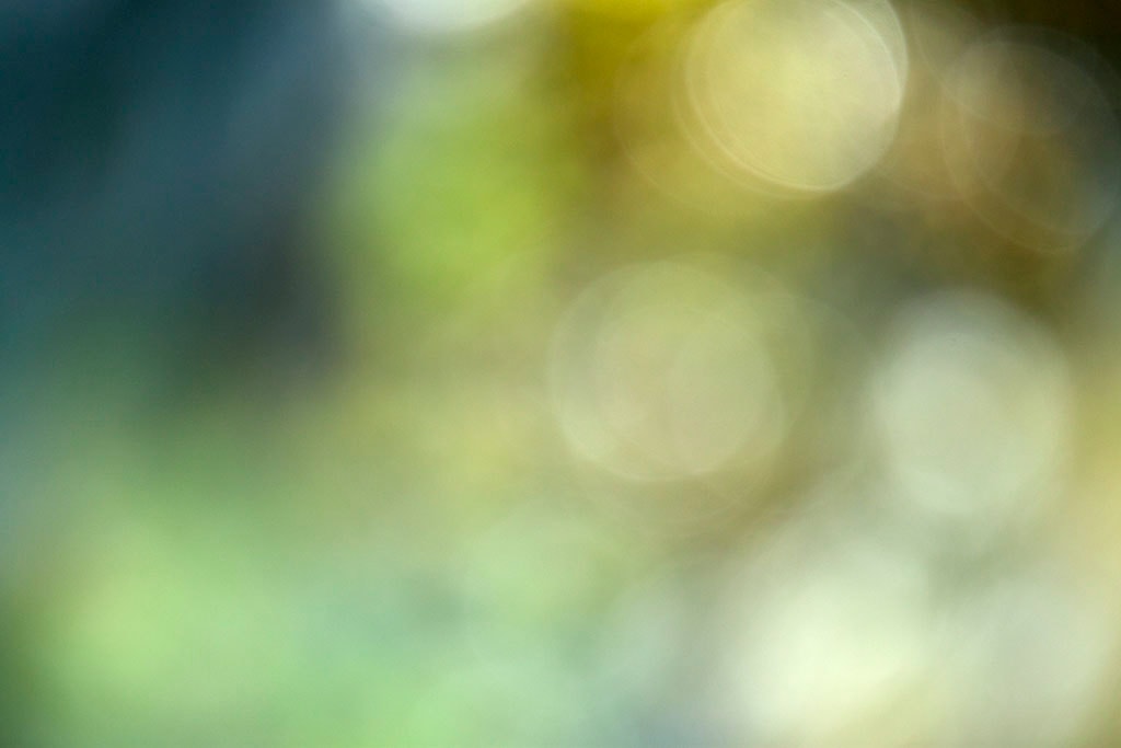 Cascade Springs & Alpine Loop, UT 2016 — green and blue bokeh with warm golden orbs upper right