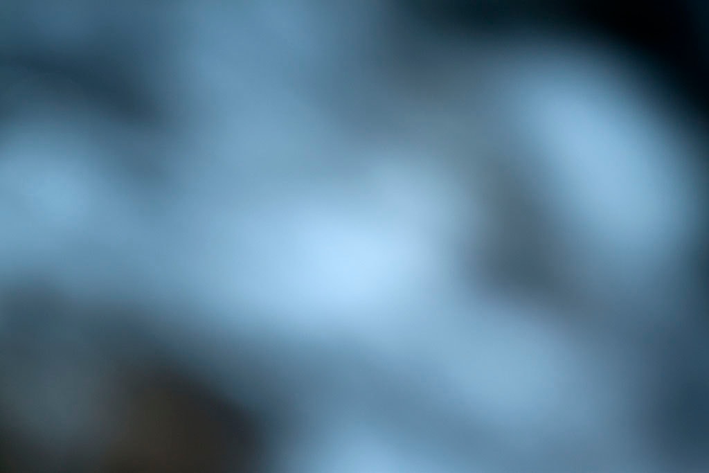 Cascade Springs & Alpine Loop, UT 2016 — cool blue-grey abstract with white orb upper right and dark forms