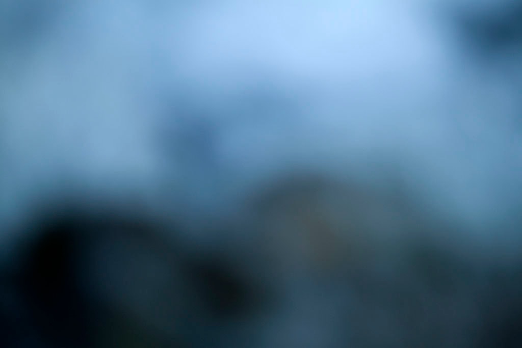 Cascade Springs & Alpine Loop, UT 2016 — deep blue abstract with dark forms and pale blue upper