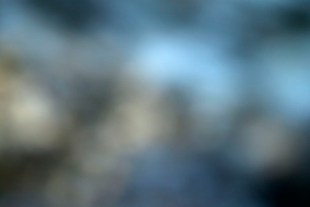Cascade Springs & Alpine Loop, UT 2016 — cool blue-grey abstract with warm cream bokeh orbs and dark forms