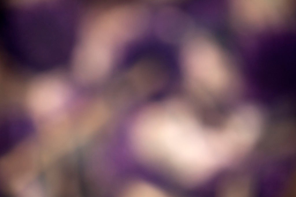 Depoe Bay, OR 2017 — deep purple bokeh abstract, dense overlapping orbs with dark teal voids between