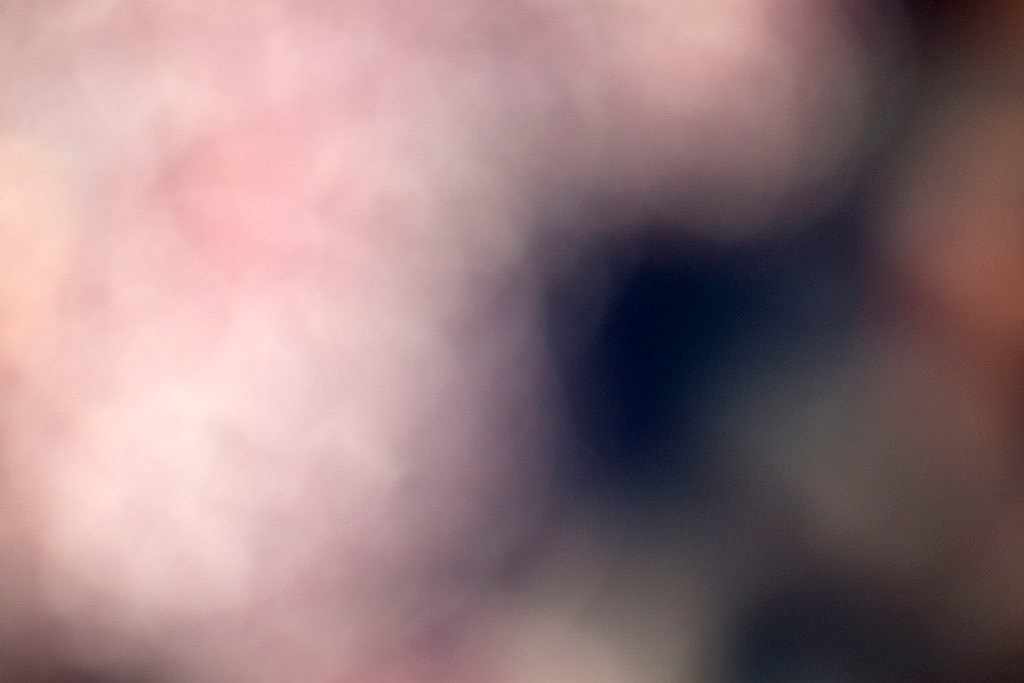Depoe Bay, OR 2017 — soft blush and navy abstract, large pale pink cloud form left with deep blue-grey void right