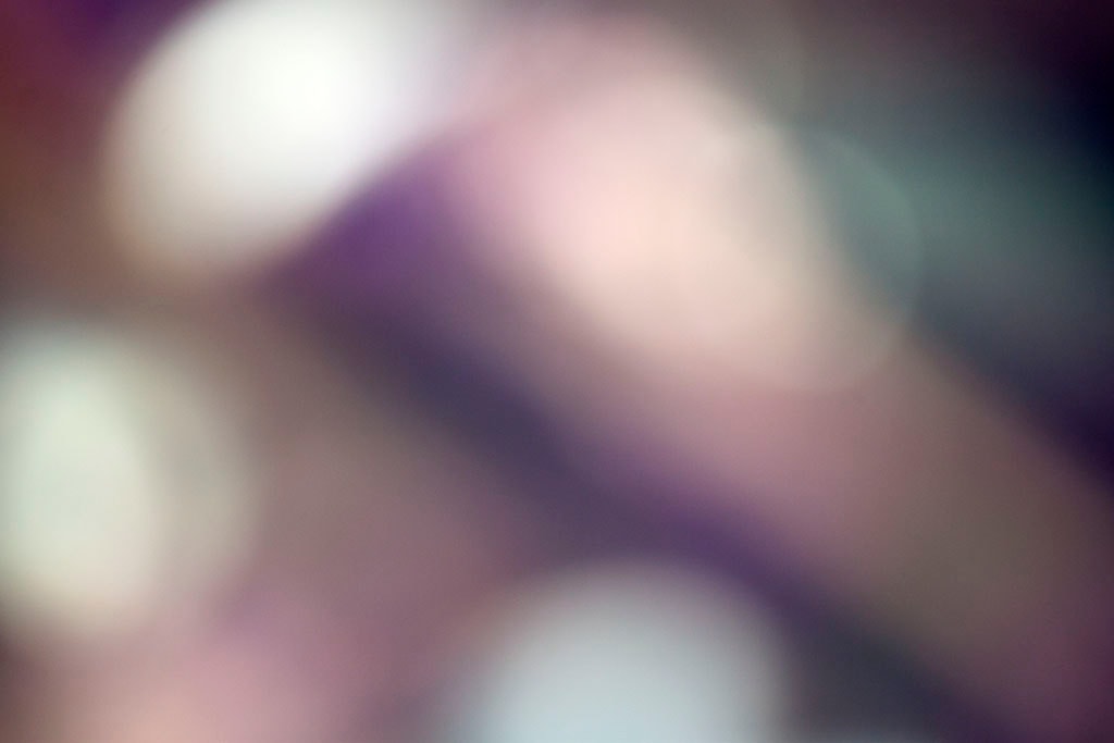 Depoe Bay, OR 2017 — purple and blush bokeh abstract, large overlapping orbs with diagonal dark violet band upper left