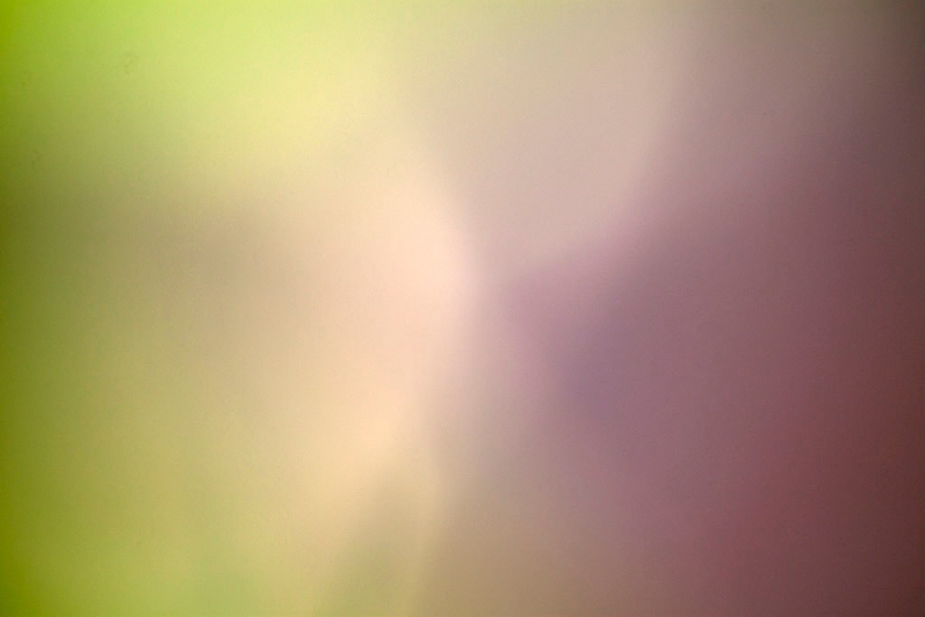 Maui, Hawaii 2018 — soft lime-green and mauve abstract, pale cream glow center with chartreuse left and dusty purple right