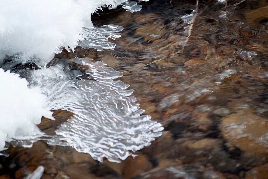 Provo Canyon, UT 2016 — ice and water over canyon rocks