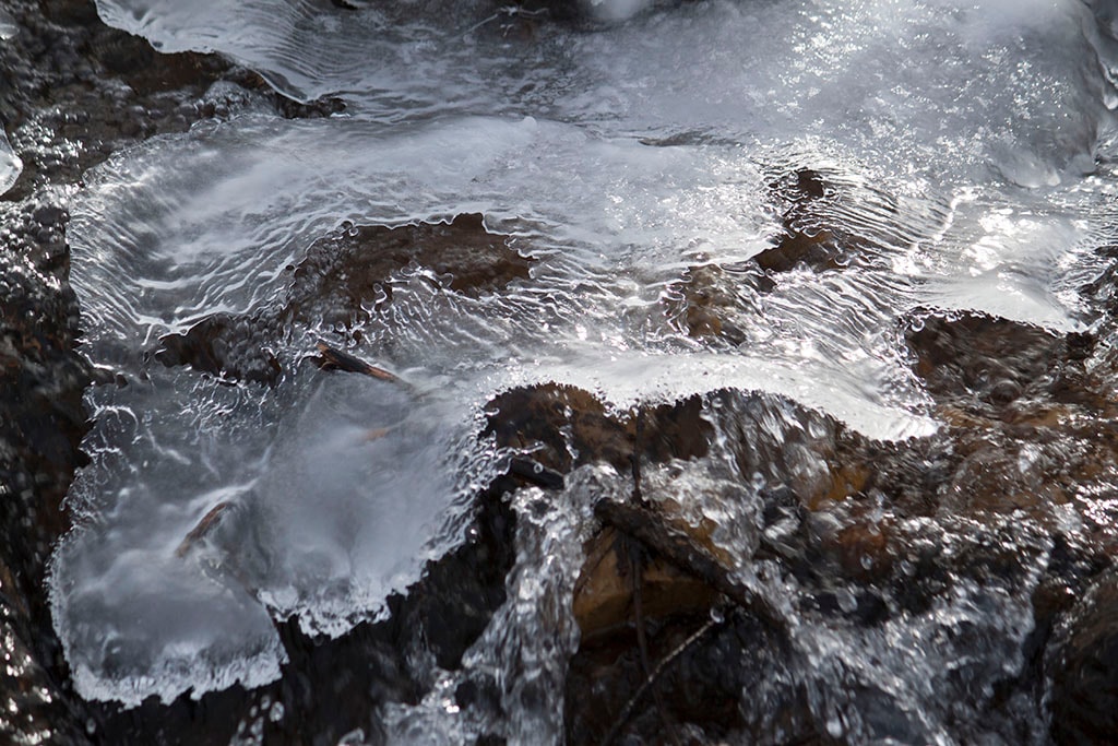 Provo Canyon, UT 2016 — rushing water over dark canyon rocks